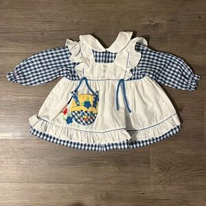 Vintage Gingham Bunny Apron Dress